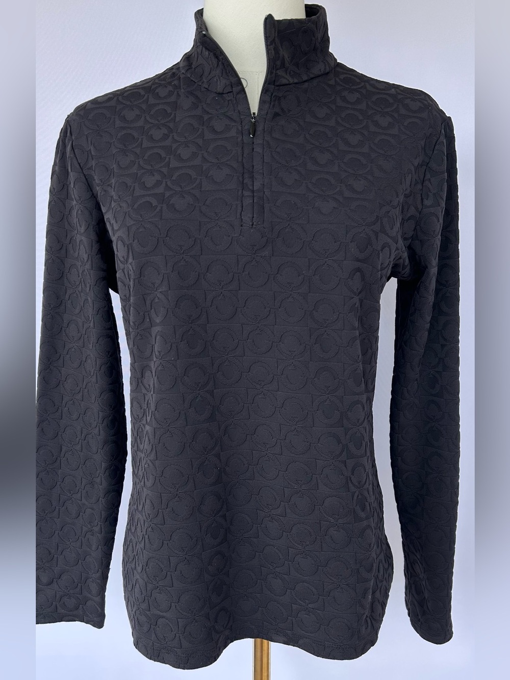 J. McLaughlin Women’s Bedford 1/4 Zip Pullover Textured Geometric Size Medium